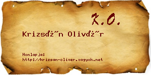 Krizsán Olivér névjegykártya