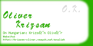 oliver krizsan business card